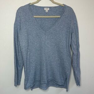 J. Crew Light Baby Blue Long Sleeve V-Neck Sweater Size M Medium